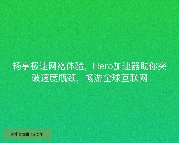 畅享极速网络体验，Hero加速器助你突破速度瓶颈，畅游全球互联网