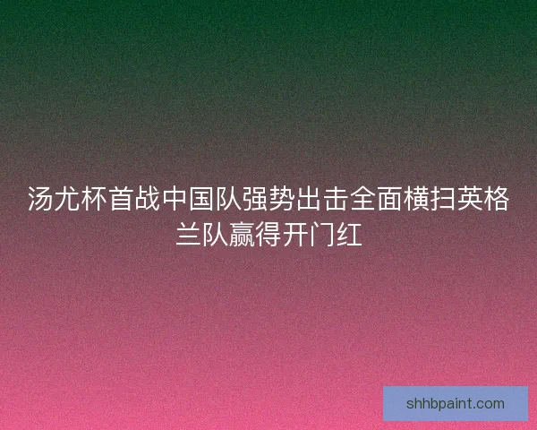 汤尤杯首战中国队强势出击全面横扫英格兰队赢得开门红
